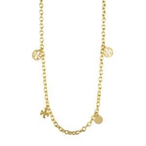 Tory Burch Logo Charm Rosary necklace